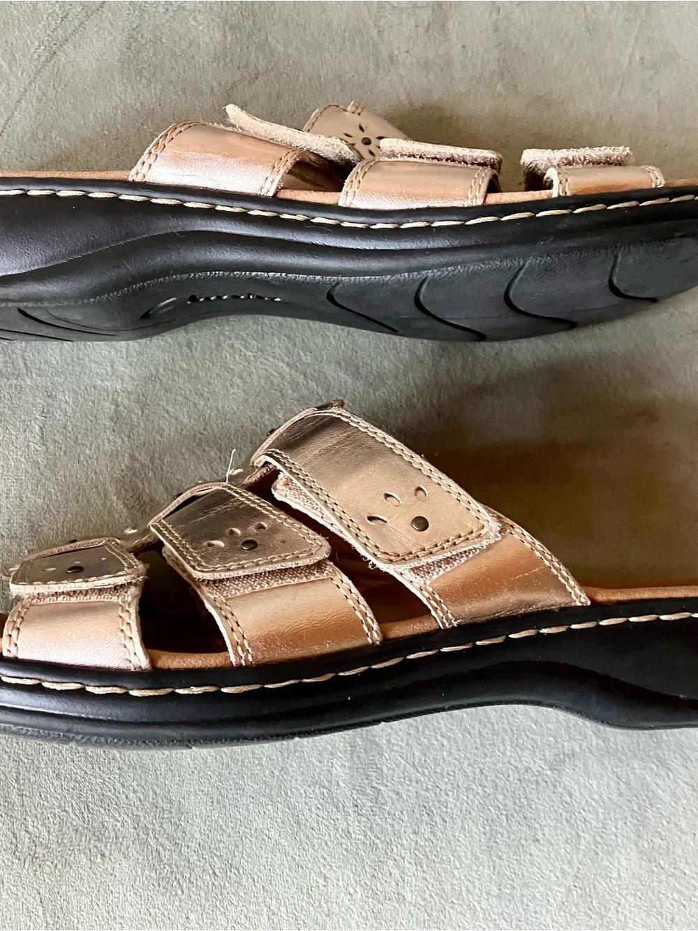 Clarks sandals metallic